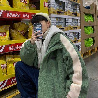 Mock Two-piece Fleece Zip Jacket