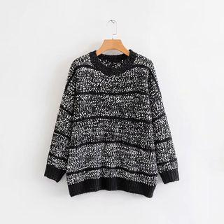 Crew-neck Sweater Black & White - One Size
