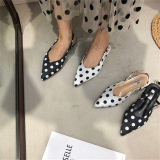 Dotted Pointy Slingback Sandals