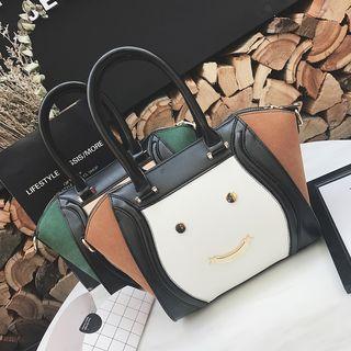 Smiley Face Color Panel Handbag