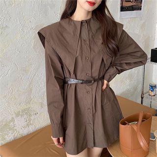 Large Lapel Medium Long Shirtdress