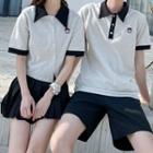 Couple Matching Two-tone Short-sleeve T-shirt / Polo Shirt / Skirt
