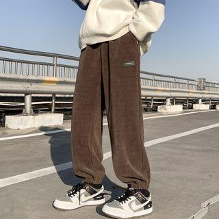 Corduroy Wide-leg Jogger Pants