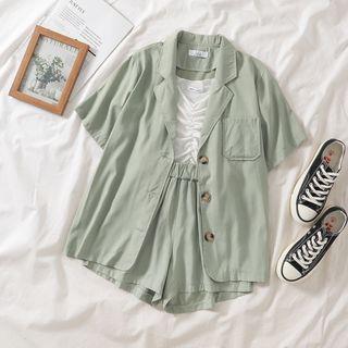 Plain Blazer / Wide-leg Shorts