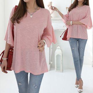 Flutter-sleeve Boxy-fit T-shirt