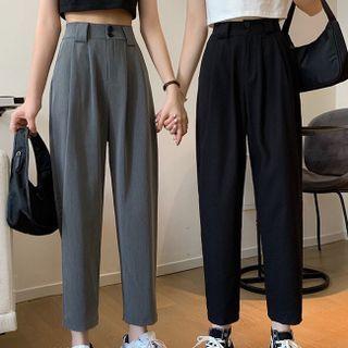 High-waist Shift Cropped Dress Pants