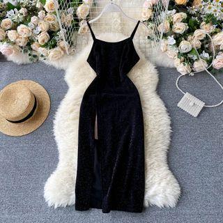 Mock Two-piece Spaghetti Strap Bodycon Dress