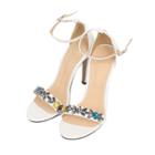 Beaded Ankle-strap High-heel Sandals