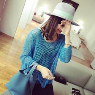 Long-sleeve Mesh Top