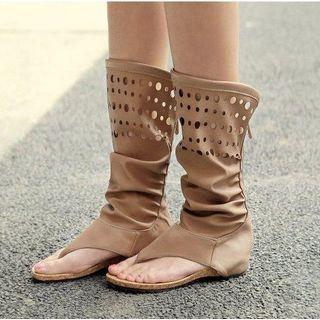 Open Toe Mid-calf Boots