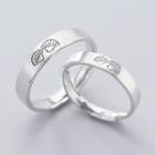 Couple Matching 925 Sterling Silver Embossed Shell Ring