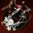 Flower Faux Pearl Hair Tie 1 Pc - White - One Size