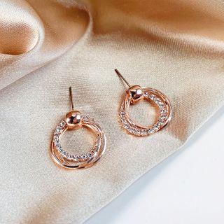 Hoop Earring 1 Pair - A03-85 - Gold - One Size