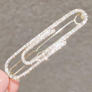 Rhinestone Hair Clip Ly296 - White - One Size