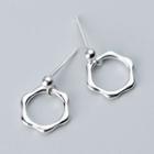 925 Sterling Silver Hexagon Dangle Earring 1 Pair - S925 Sterling Silver - One Size