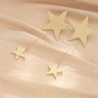 Star Drop Earring 1 Pairs - 925 Silver Needle - Gold - One Size
