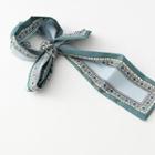 Printed Hair Tie 1 Pc - Green & Blue - One Size