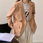 Double-breasted Loose Blazer As Figure - One Size