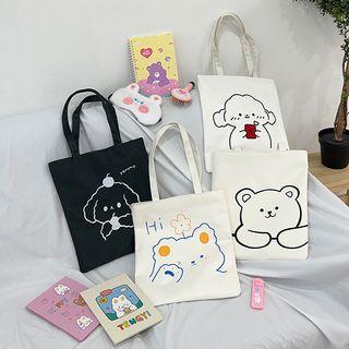 Illustrated Zipped Shopper Bag