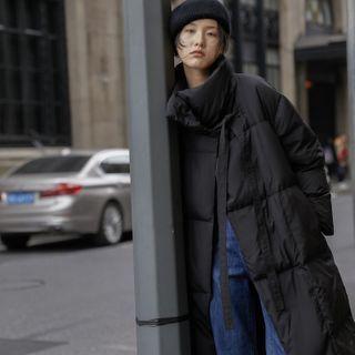 Mock-neck Plain Lace Up Jacket