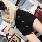 High-waist Buttoned Skort