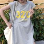 Sleeveless Numbering Oversized T-shirt