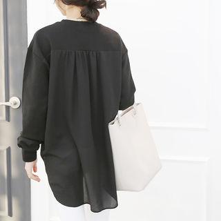 Chiffon-panel Sweatshirt