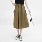Plain Bow Midi A-line Skirt