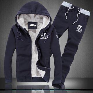 Set: Fleece Lined Hooded Jacket + Sweatpants