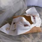 Bridal Beaded Ribbon Hair Clip White - One Size