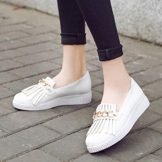 Chain-accent Fringe Loafers