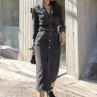 Single-breasted Denim Sheath Dress