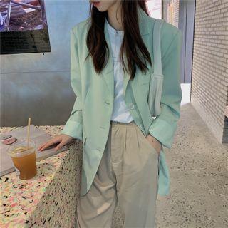 Single Breasted Blazer Mint Green - One Size
