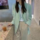 Single Breasted Blazer Mint Green - One Size