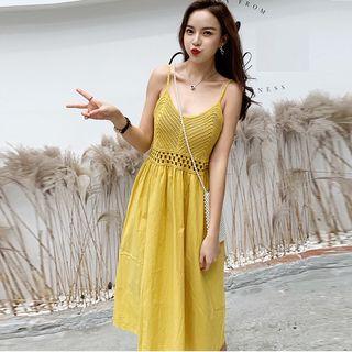 Knit Cotton Spaghetti-strap Dress