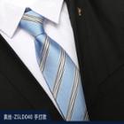 Genuine Silk Striped Neck Tie Zsld040 - Blue - One Size