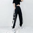 Color Block Strap Shift Gathered Cuff Cargo Pants