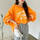 Letter Zipped Oversized Hoodie