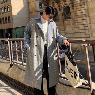 Double-breasted Paneled Sashed Long Jacket
