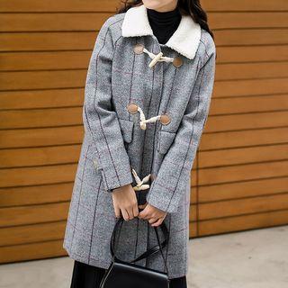 Windowpane Check Toggle Coat