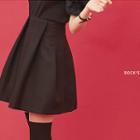 Pintuck-waist A-line Mini Skirt
