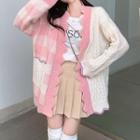 Scallop Edge Gingham Cardigan Gingham - Pink & White - One Size