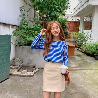 H-line Pleather Miniskirt