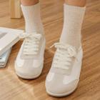 Suede-trim Banded Sneakers