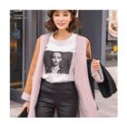 Open-front Faux-shearling Long Jacket