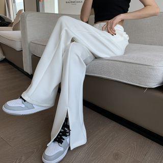 Drawstring Slit Hem Sweatpants