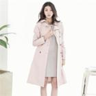 Double-breasted Long Trench Coat With Belt