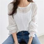 Round-neck Fringed Blouse