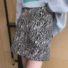 High-waist Zebra Printed Mini Skirt