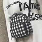 Plaid Fabric Piped Mini Backpack